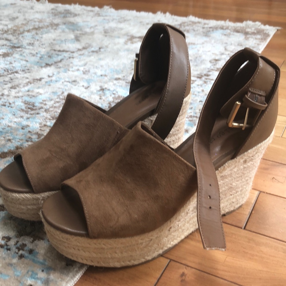 Brown espadrille wedges